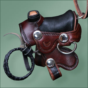 Leather Saddle Ornament - Dark Bown/Black