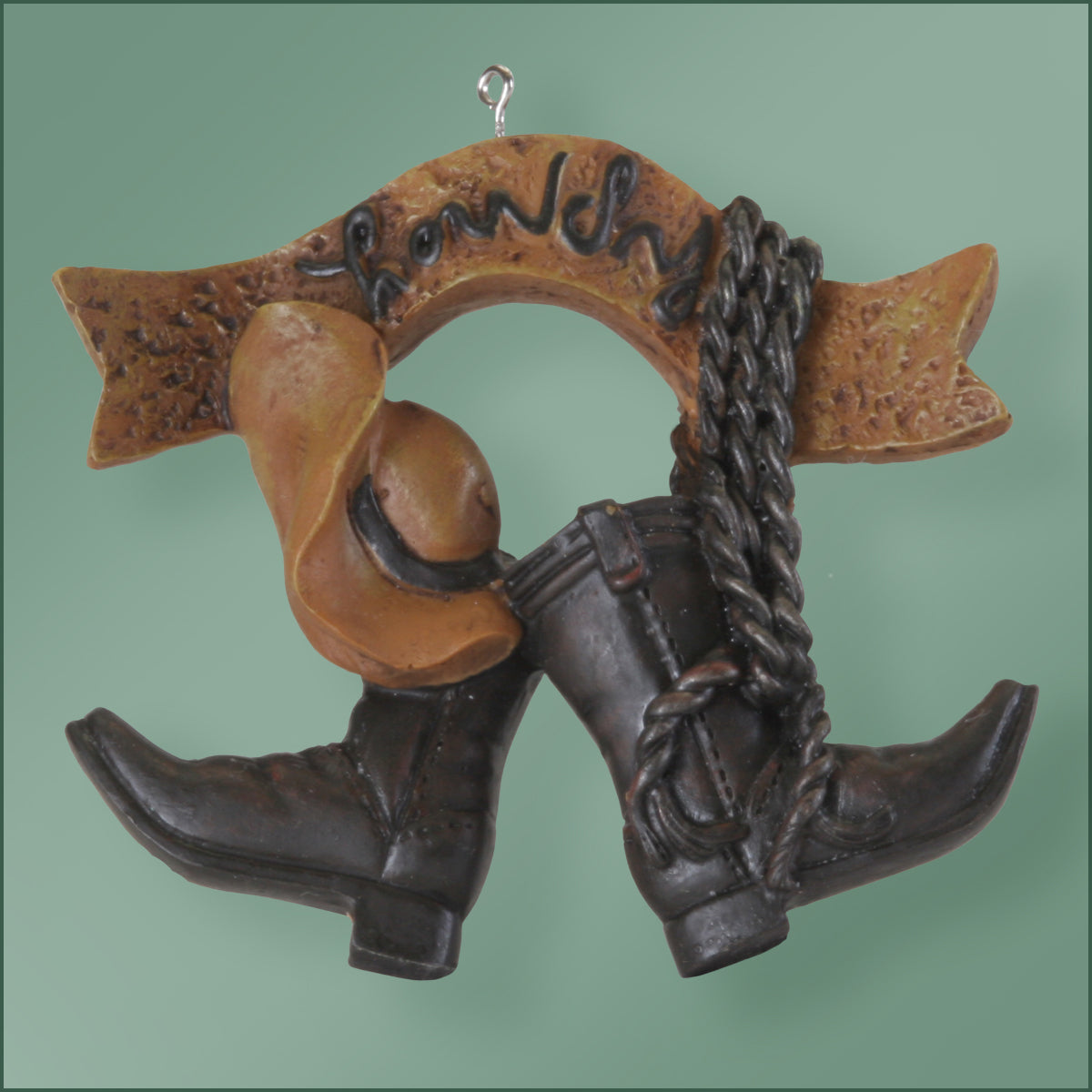 Polyresin - Howdy Banner Ornament