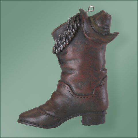 Polyresin - Cowboy Boot and Hat Ornament