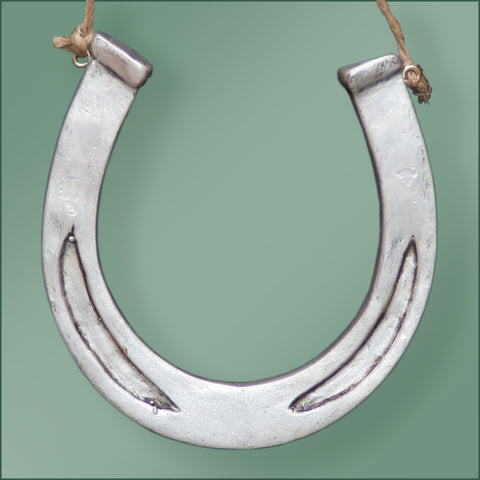 Polyresin - Horseshoe Ornament - Silver